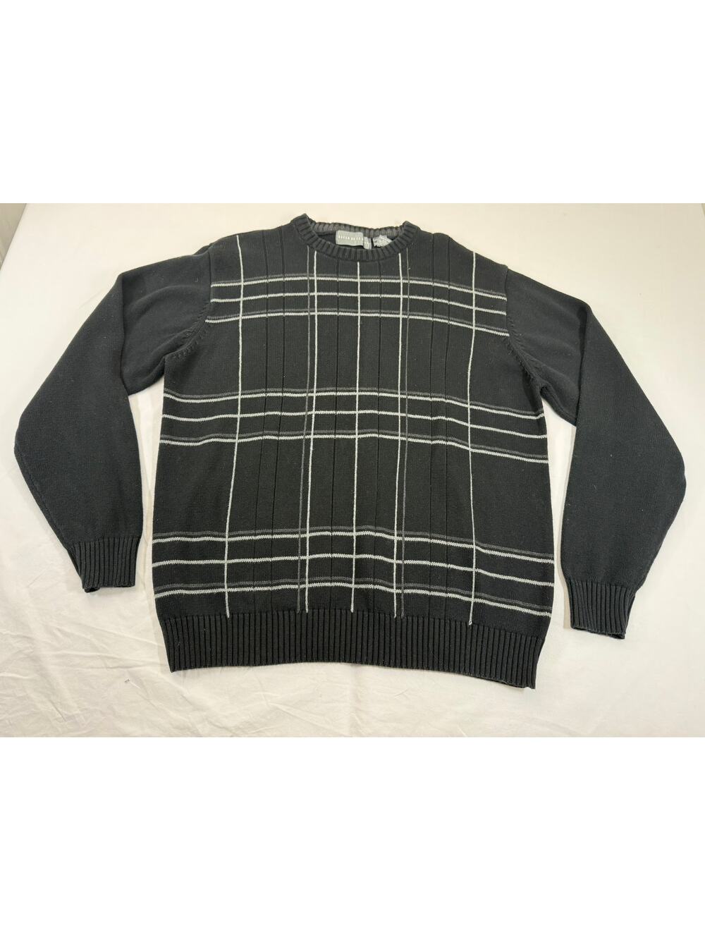 Oscar de la Renta Cotton Men’s XL Sweater Plaid Y2K Vintage‎ Excellent Condition